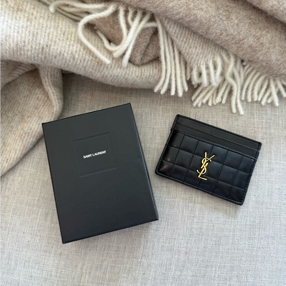 YSL Black Sintra Sport Quilted Card Holder